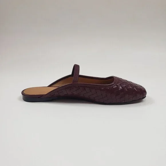 Madewell Burgundy Woven Leather Mary Jane Flats - Picture 11 of 16